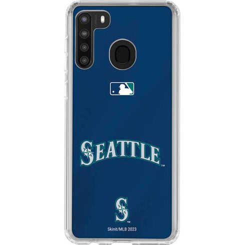 MLB Seattle Mariners Alternate/Away Jersey Galaxy A21 Clear Case