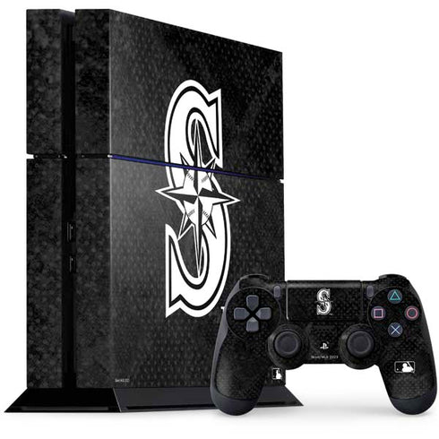 MLB Seattle Mariners Dark Wash PS4 Console and Controller Bundle Skin