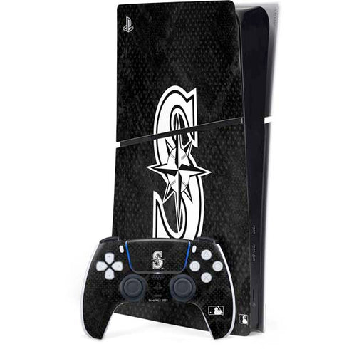 MLB Seattle Mariners Dark Wash PS5 Slim Digital Edition Bundle Skin