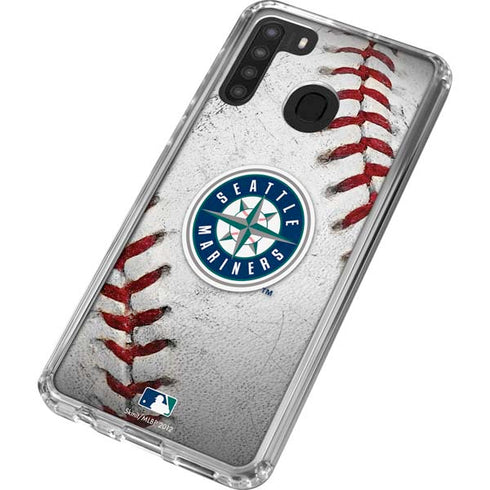 MLB Seattle Mariners Game Ball Galaxy A21 Clear Case