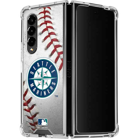 MLB Seattle Mariners Game Ball Galaxy Z Fold4 5G Clear Case