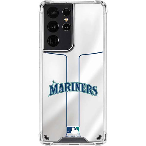 MLB Seattle Mariners Home Jersey Galaxy S21 Ultra 5G Clear Case