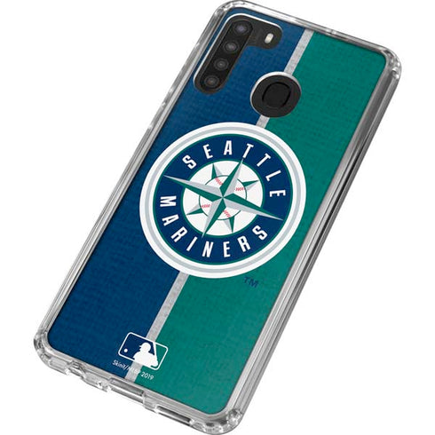 MLB Seattle Mariners Split Galaxy A21 Clear Case