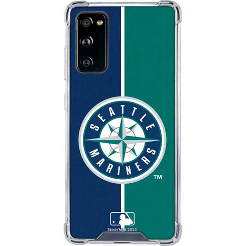 MLB Seattle Mariners Split Galaxy S20 FE Clear Case