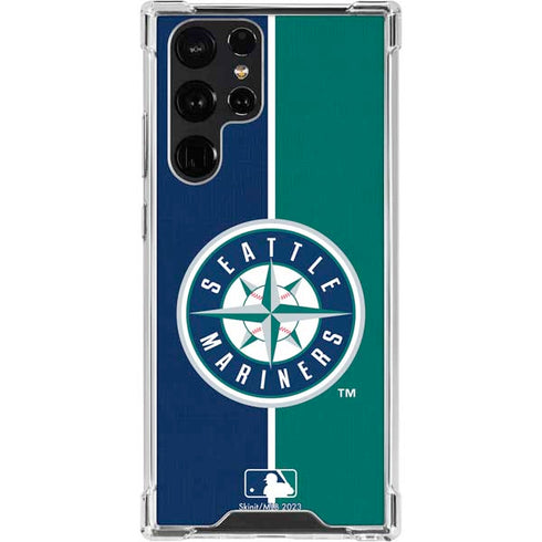 MLB Seattle Mariners Split Galaxy S22 Ultra Clear Case