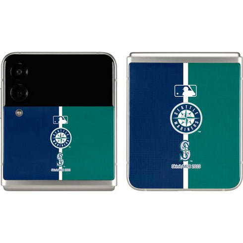 MLB Seattle Mariners Split Galaxy Z Flip3 5G Skin
