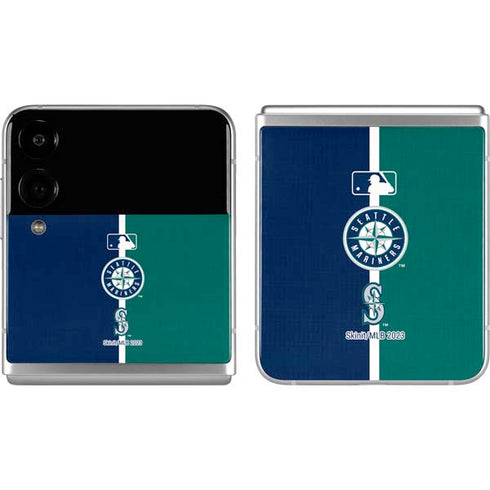 MLB Seattle Mariners Split Galaxy Z Flip4 5G Skin