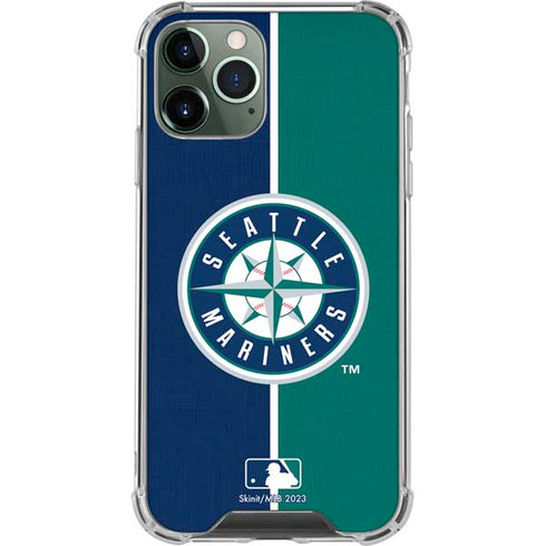 MLB Seattle Mariners Split iPhone 11 Pro Max Clear Case