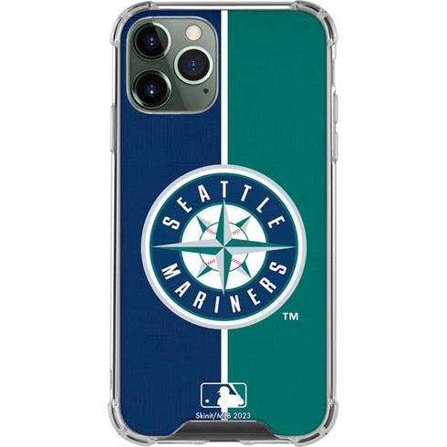 MLB Seattle Mariners Split iPhone 12 Pro Max Clear Case