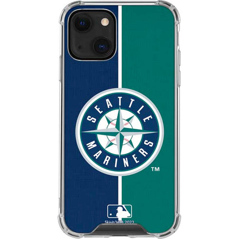 MLB Seattle Mariners Split iPhone 13 Mini Clear Case