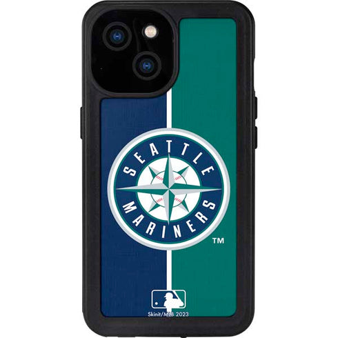 MLB Seattle Mariners Split iPhone 13 Mini Waterproof Case