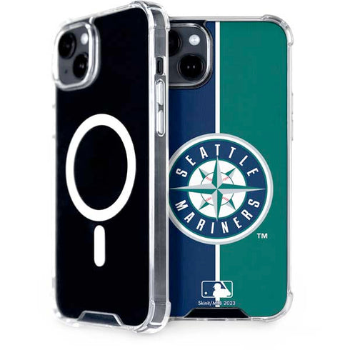 MLB Seattle Mariners Split iPhone 15 Plus MagSafe Case