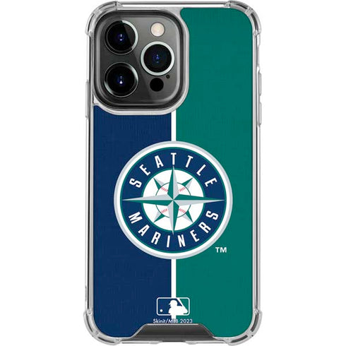 MLB Seattle Mariners Split iPhone 14 Pro Clear Case