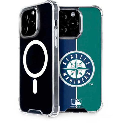 MLB Seattle Mariners Split iPhone 15 Pro MagSafe Case