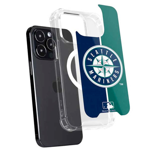 MLB Seattle Mariners Split iPhone 15 Pro MagSafe Case