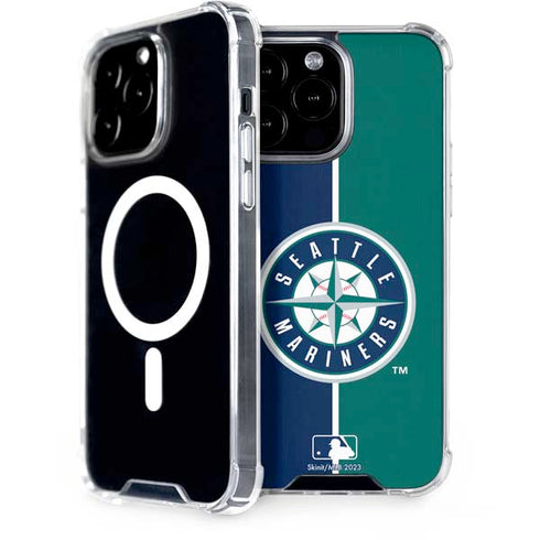 MLB Seattle Mariners Split iPhone 15 Pro Max MagSafe Case