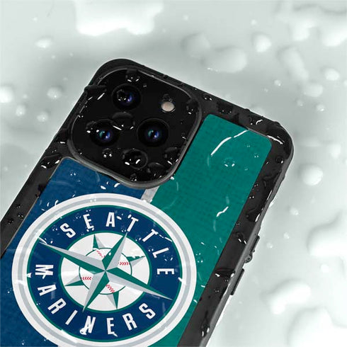 MLB Seattle Mariners Split iPhone 14 Pro Max Waterproof Case