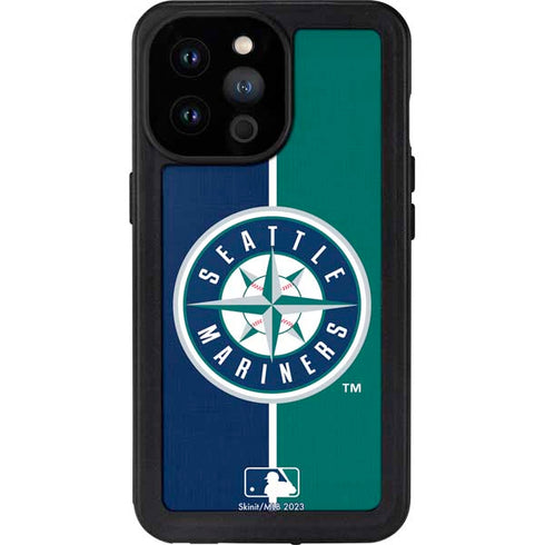 MLB Seattle Mariners Split iPhone 14 Pro Max Waterproof Case