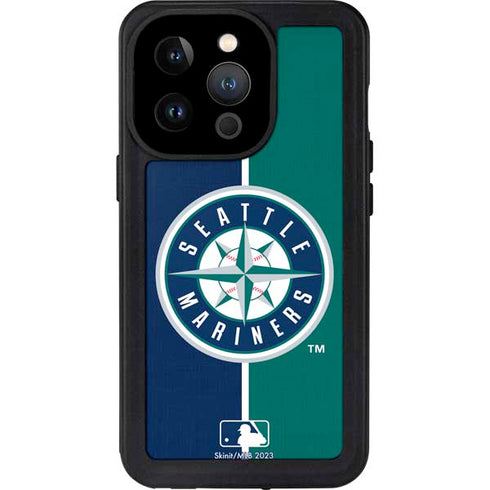 MLB Seattle Mariners Split iPhone 14 Pro Waterproof Case