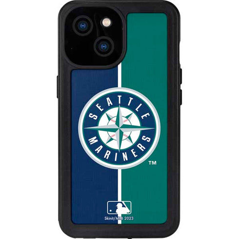 MLB Seattle Mariners Split iPhone 15 Waterproof Case