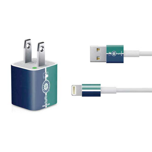MLB Seattle Mariners Split iPhone Charger (5W USB) Skin