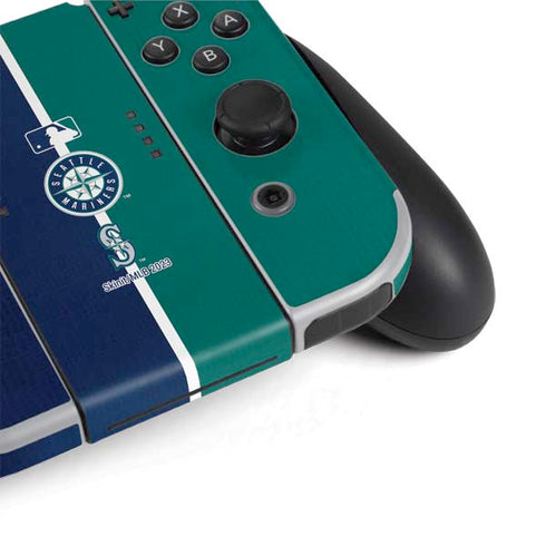 MLB Seattle Mariners Split Nintendo Switch OLED (2021) Skin