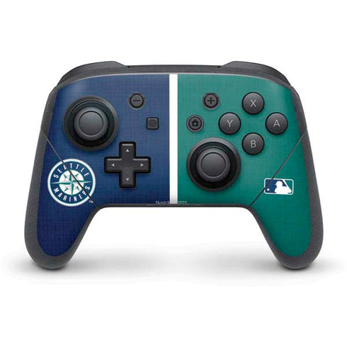 MLB Seattle Mariners Split Nintendo Switch Pro Controller Skin