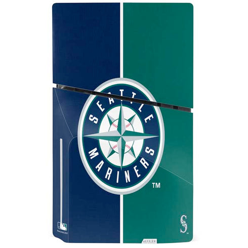 MLB Seattle Mariners Split PS5 Slim Disk Bundle Skin