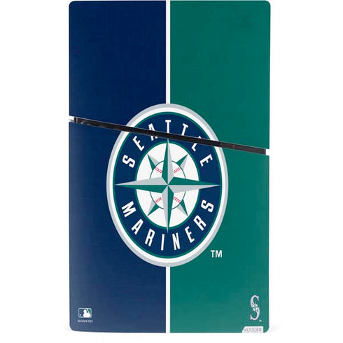 MLB Seattle Mariners Split PS5 Slim Digital Edition Bundle Skin