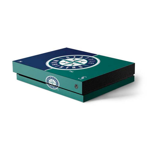 MLB Seattle Mariners Split Xbox One X Console Skin