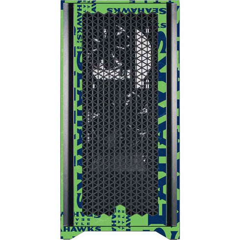 NFL Seattle Seahawks - Blast Green Corsair 4000D Tempered Glass Mid-Tower ATX Case Skin
