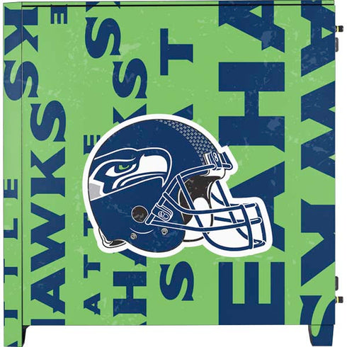 NFL Seattle Seahawks - Blast Green Corsair 4000D Tempered Glass Mid-Tower ATX Case Skin