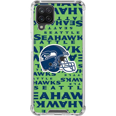 NFL Seattle Seahawks - Blast Green Galaxy A12 Clear Case