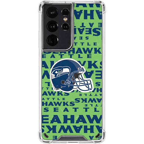 NFL Seattle Seahawks - Blast Green Galaxy S21 Ultra 5G Clear Case
