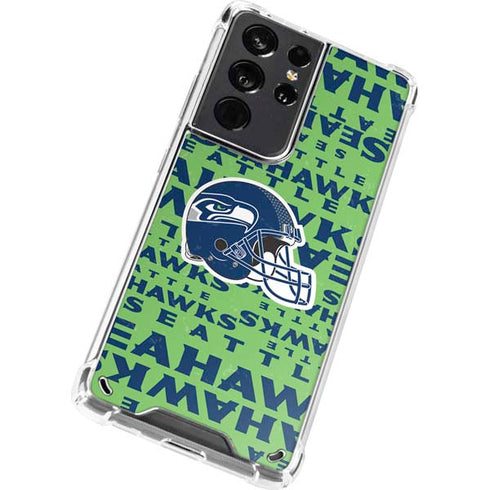 NFL Seattle Seahawks - Blast Green Galaxy S21 Ultra 5G Clear Case