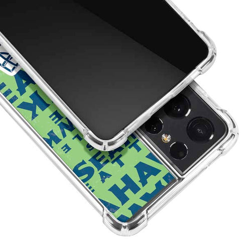 NFL Seattle Seahawks - Blast Green Galaxy S21 Ultra 5G Clear Case