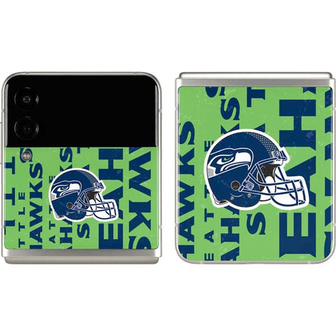 NFL Seattle Seahawks - Blast Green Galaxy Z Flip3 5G Skin