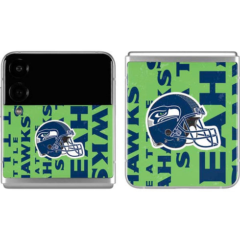 NFL Seattle Seahawks - Blast Green Galaxy Z Flip4 5G Skin