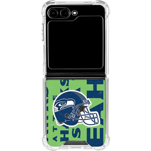 NFL Seattle Seahawks - Blast Green Galaxy Z Flip5 5G Clear Case
