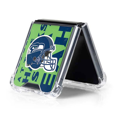 NFL Seattle Seahawks - Blast Green Galaxy Z Flip5 5G Clear Case