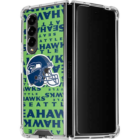 NFL Seattle Seahawks - Blast Green Galaxy Z Fold4 5G Clear Case