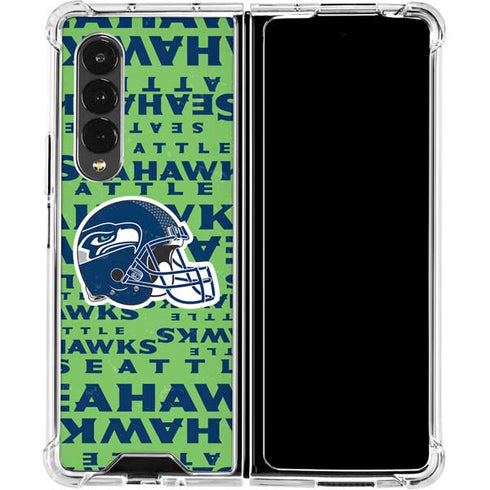 NFL Seattle Seahawks - Blast Green Galaxy Z Fold4 5G Clear Case