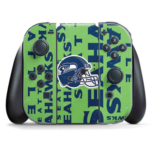 NFL Seattle Seahawks - Blast Green Nintendo Switch (2017-2021) Joy-Con Controller Skin