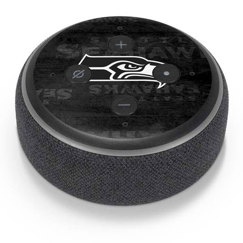 NFL Seattle Seahawks Black & White Amazon Echo Dot Skin