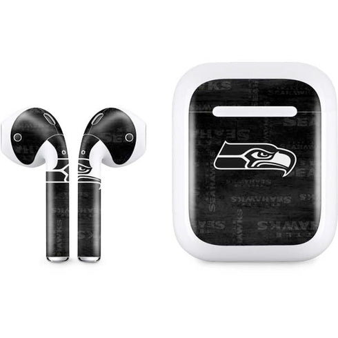 NFL Seattle Seahawks Black & White Apple AirPods Skin