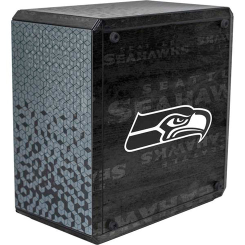 NFL Seattle Seahawks Black & White Cooler Master MasterBox Q300L Mini Tower Skin
