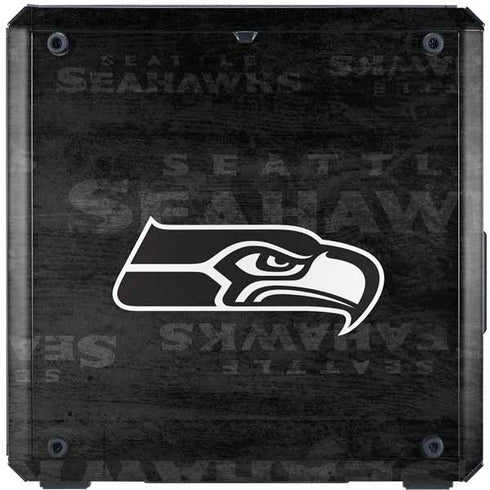 NFL Seattle Seahawks Black & White Cooler Master MasterBox Q300L Mini Tower Skin