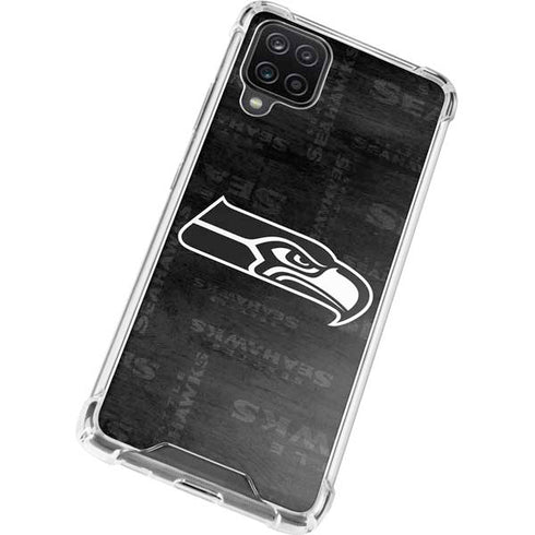 NFL Seattle Seahawks Black & White Galaxy A12 Clear Case