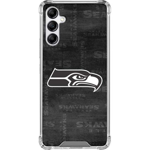 NFL Seattle Seahawks Black & White Galaxy A14 5G Clear Case