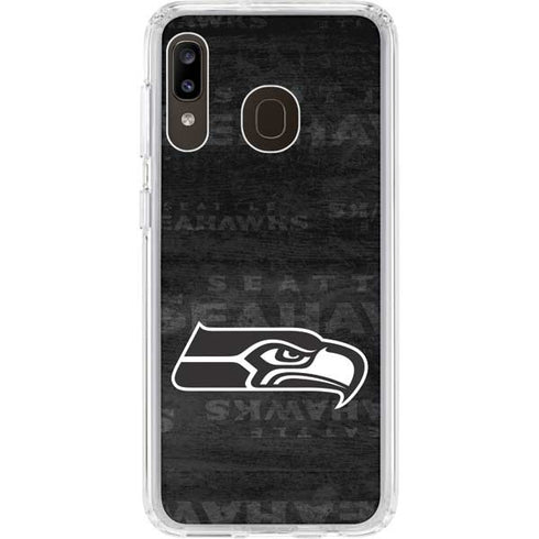 NFL Seattle Seahawks Black & White Galaxy A20 Clear Case